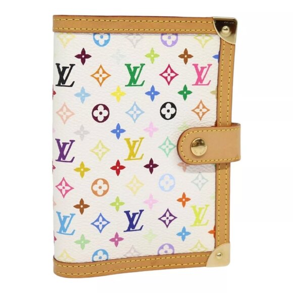 LOUIS VUITTON Multicolor Agenda PM Day Planner Cover White R21074 LV Auth - Picture 1 of 16